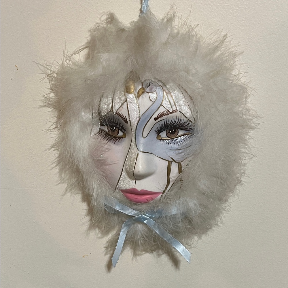Feathered Masquerade Wall Mask